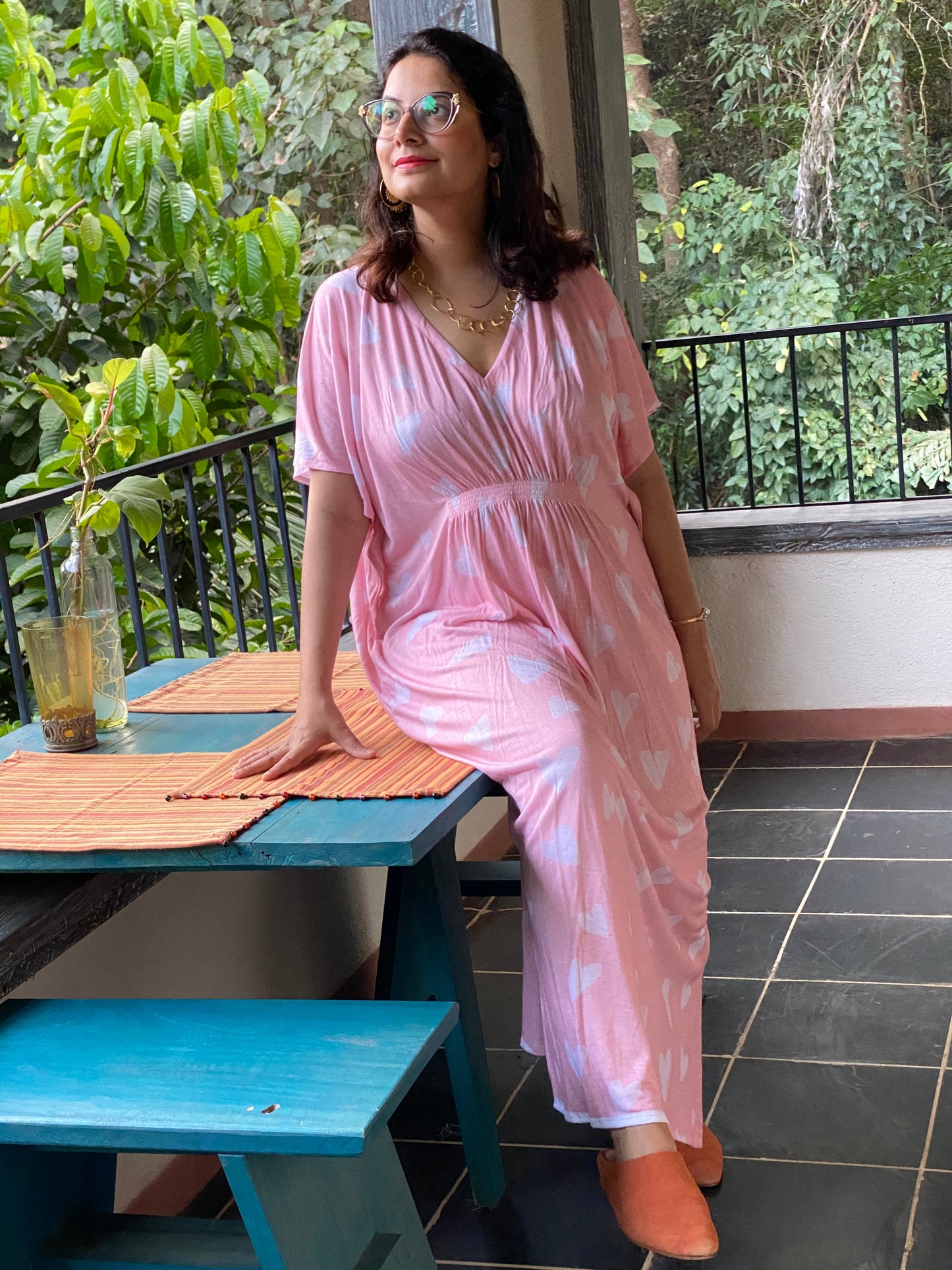 Celebrate Love "Stunningly Simple" Style Caftan | Soft Jersey Knit Organic Cotton | Perfect Loungewear House Dress-2