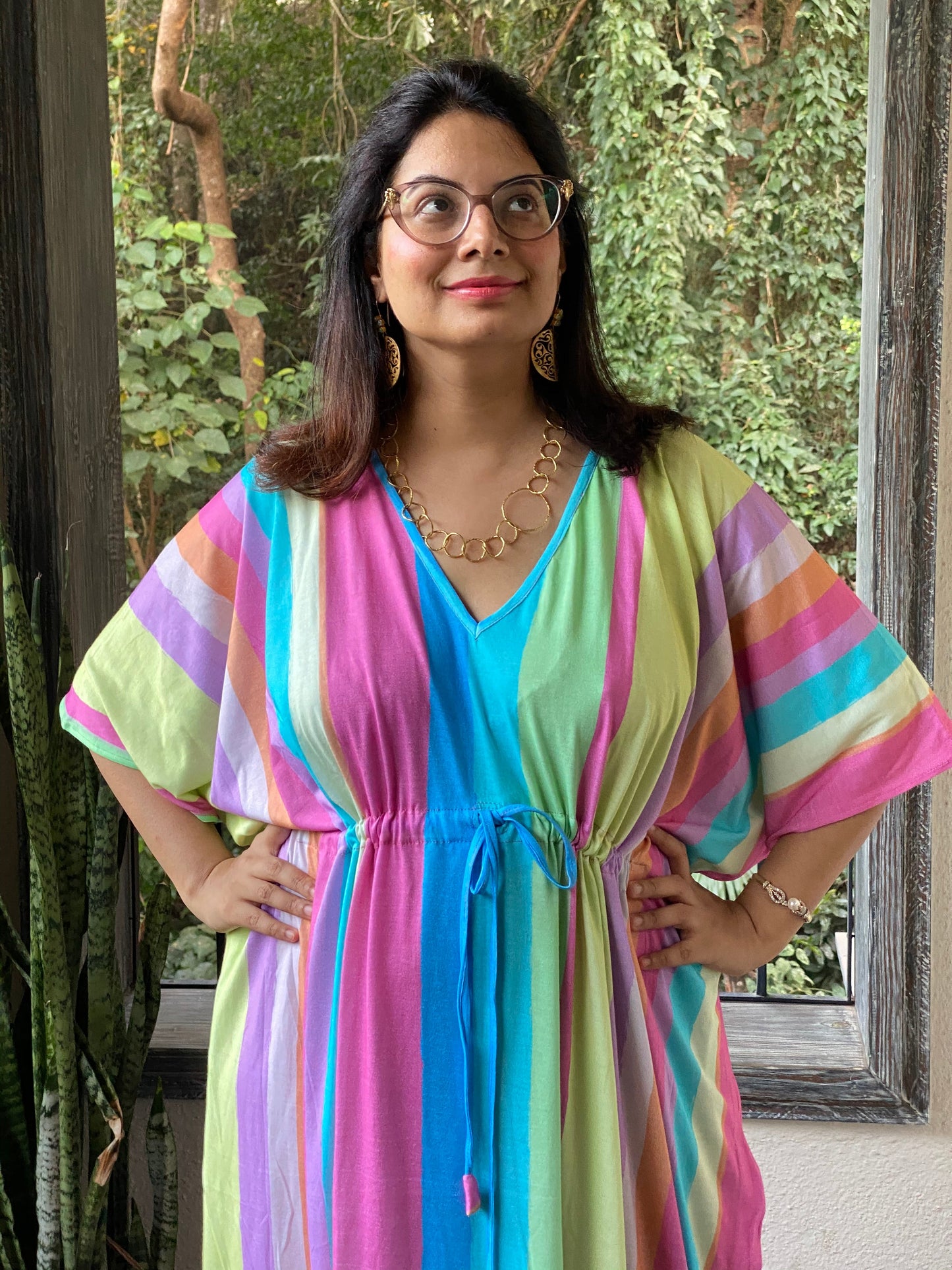 See my Stripes "Timeless" Style Kaftan | Soft Jersey Knit Organic Cotton | Perfect Loungewear House Dress-2