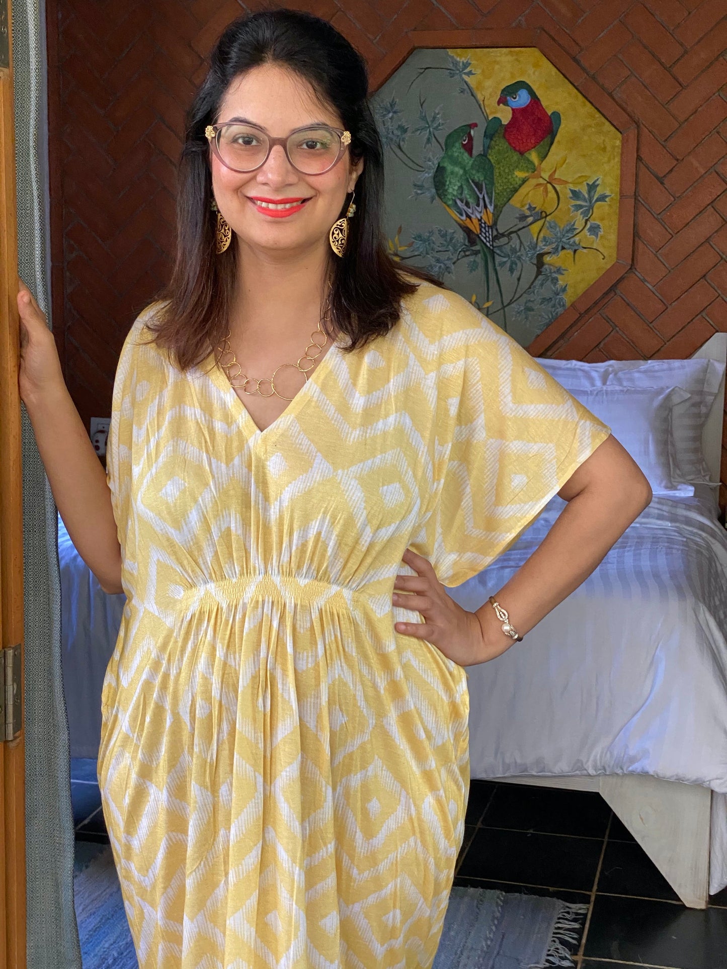Rthym and Melody "Stunningly Simple" Style Caftan | Soft Jersey Knit Organic Cotton | Perfect Loungewear House Dress-3