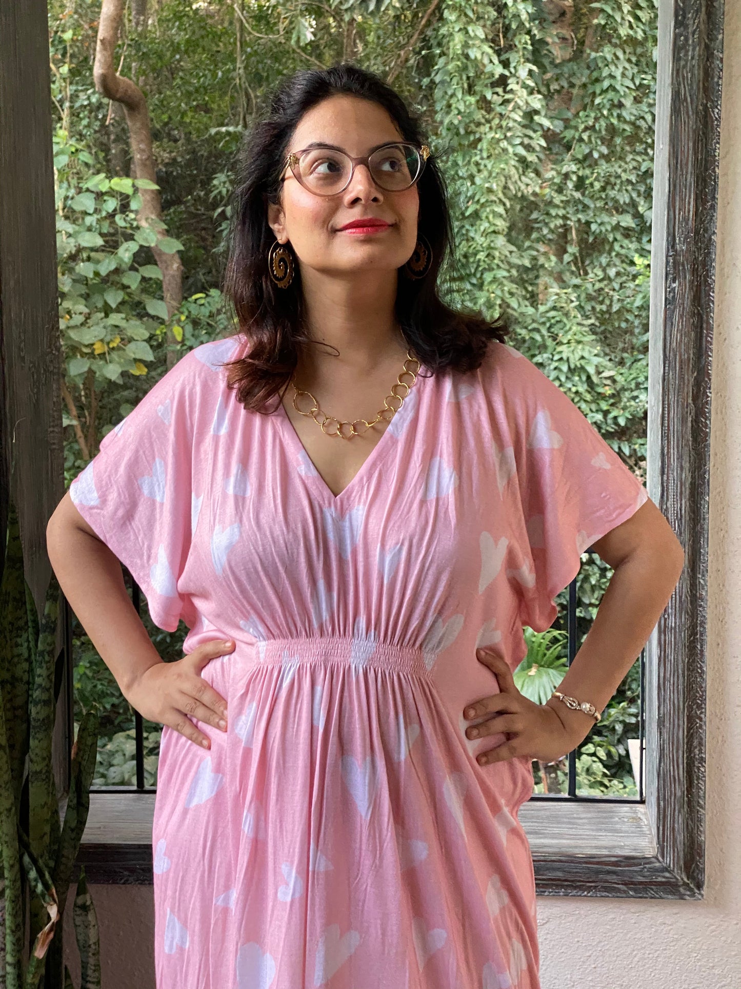 Celebrate Love "Stunningly Simple" Style Caftan | Soft Jersey Knit Organic Cotton | Perfect Loungewear House Dress-4