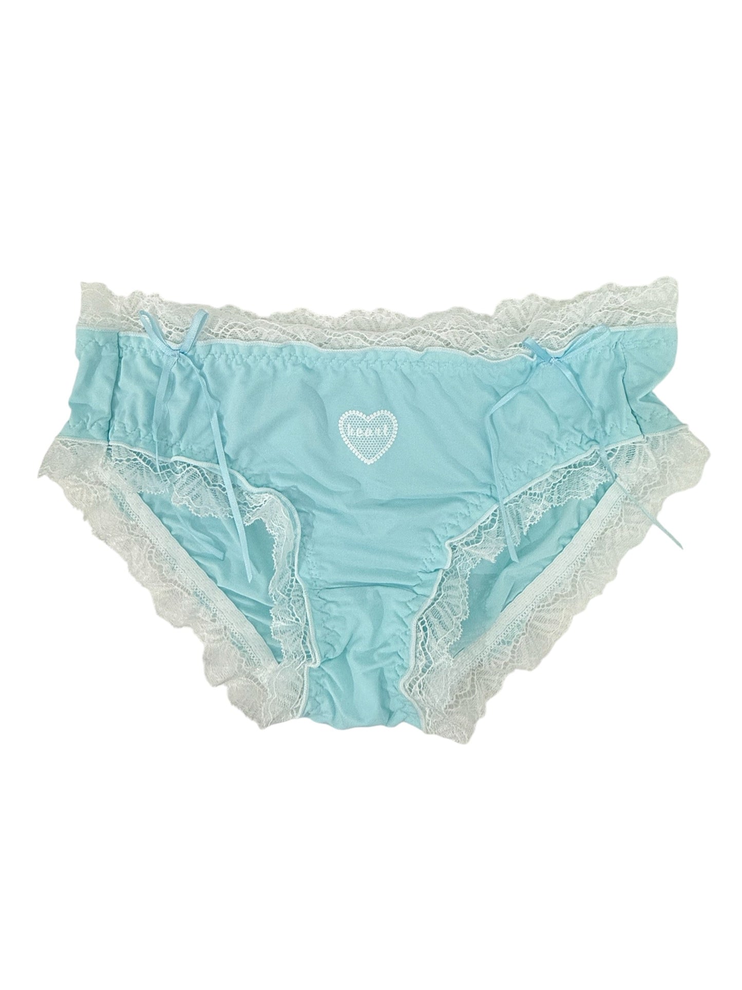 Blue & White Lace Trim Panty-3