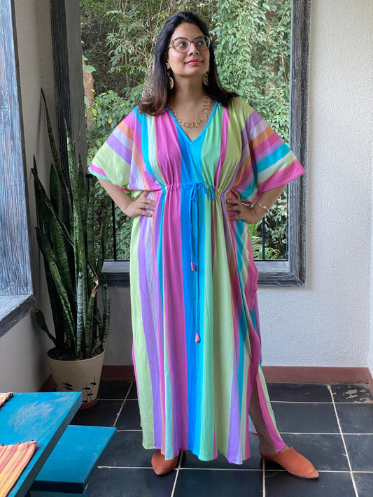 See my Stripes "Timeless" Style Kaftan | Soft Jersey Knit Organic Cotton | Perfect Loungewear House Dress-0