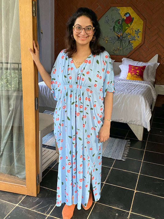 Laughing Cherries "Stunningly Simple" Style Caftan | Soft Jersey Knit Organic Cotton | Perfect Loungewear House Dress-0