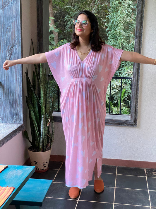 Celebrate Love "Stunningly Simple" Style Caftan | Soft Jersey Knit Organic Cotton | Perfect Loungewear House Dress-0