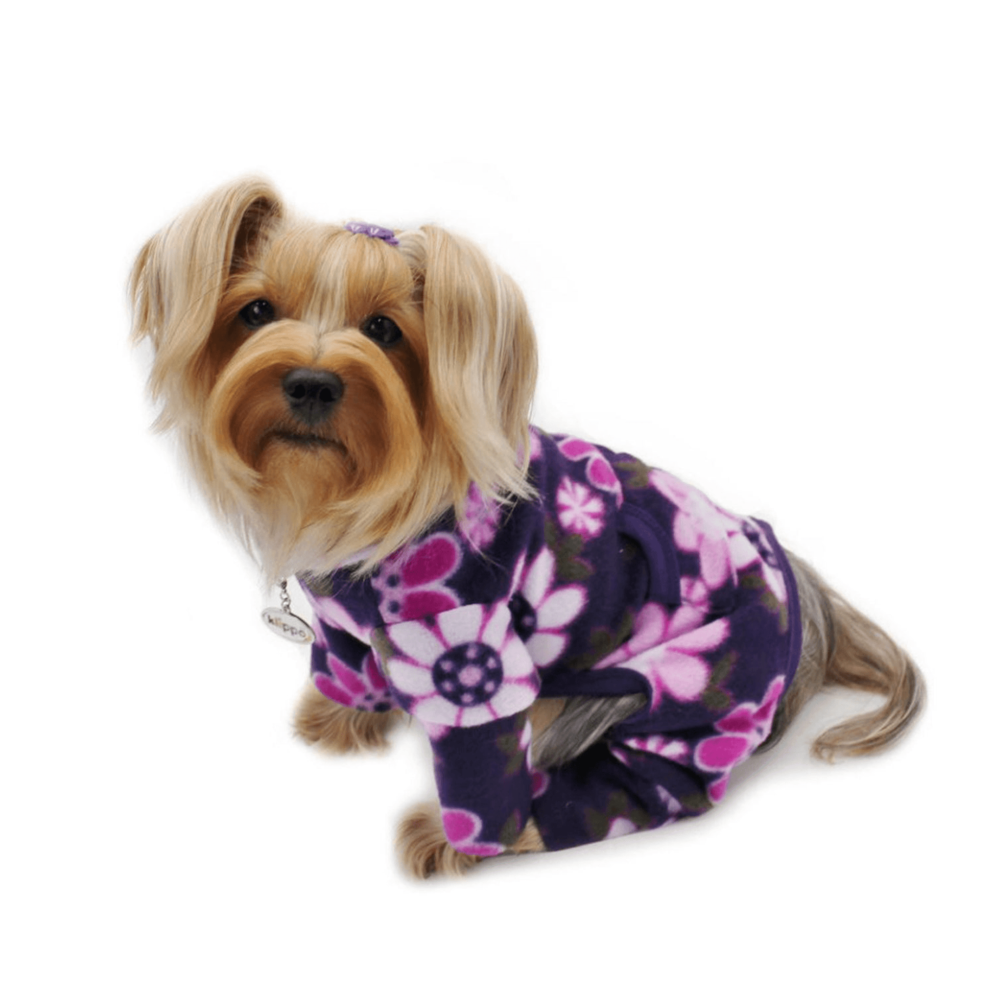 Midnight Garden Floral Fleece Turtleneck Pajamas for Dogs-2