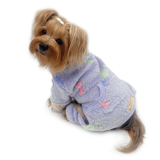 Ultra Plush Turtleneck Pajamas for Dogs with Colourful Bones and Paws-0