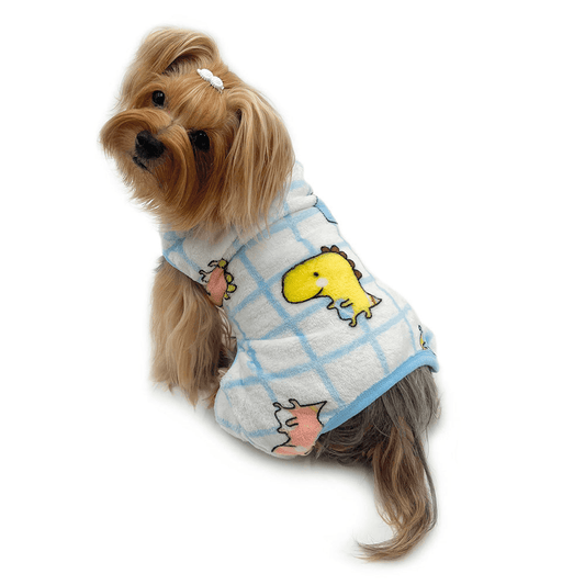Ultra Plush Dinosaur Print Sleeveless Pajamas for Pets-0