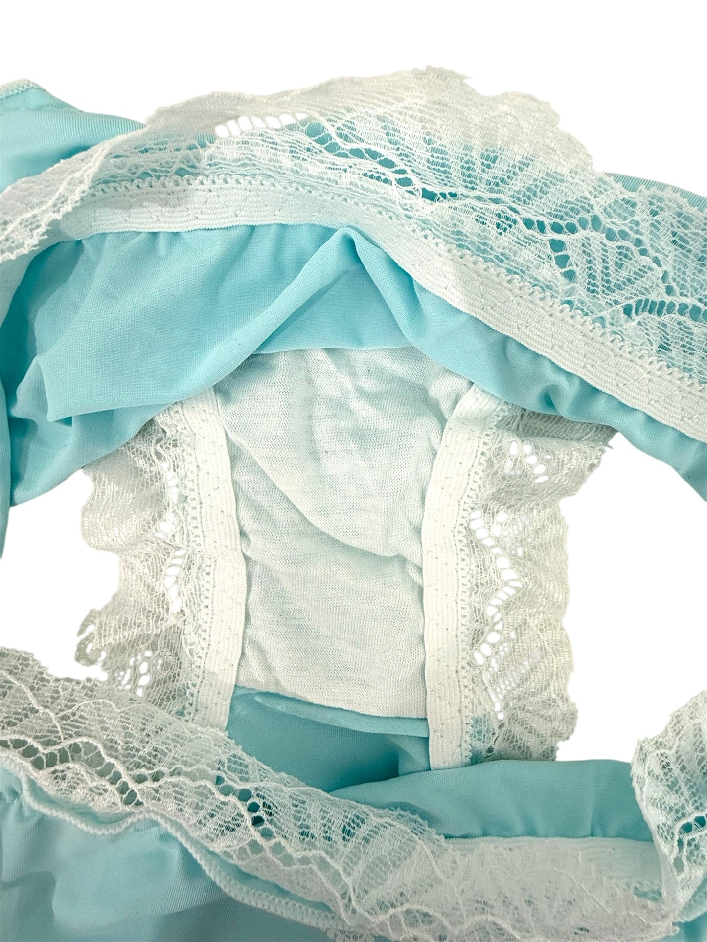 Blue & White Lace Trim Panty-4